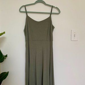 Loft Midi Dress, Olive (Size 4/M)